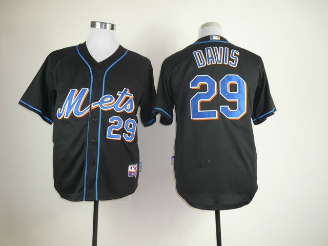 Men New York Mets #29 Davis Black MLB Jerseys->->MLB Jersey